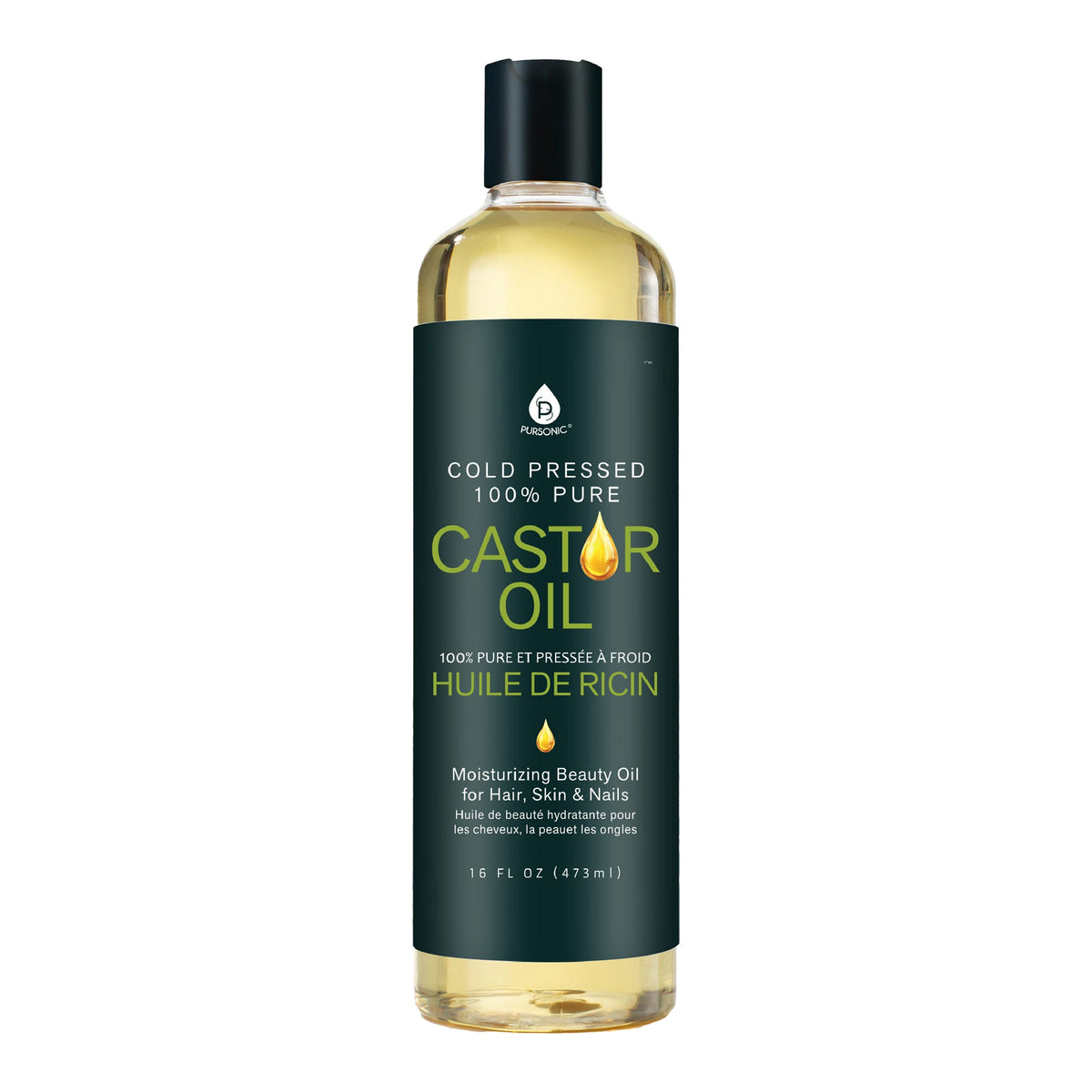 100% Pure Cold Pressed Castor Oil 16 Oz